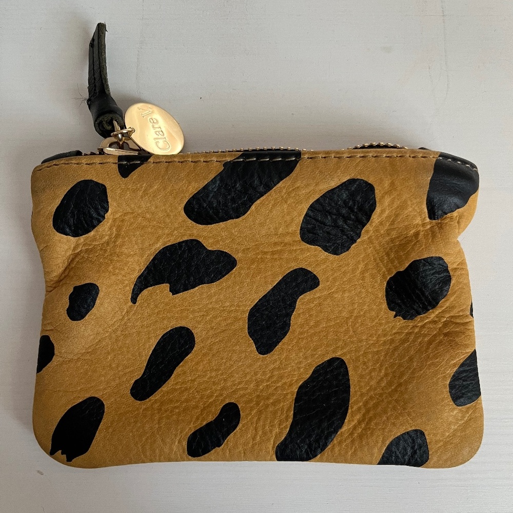 Clare V. Coin Clutch Leopard